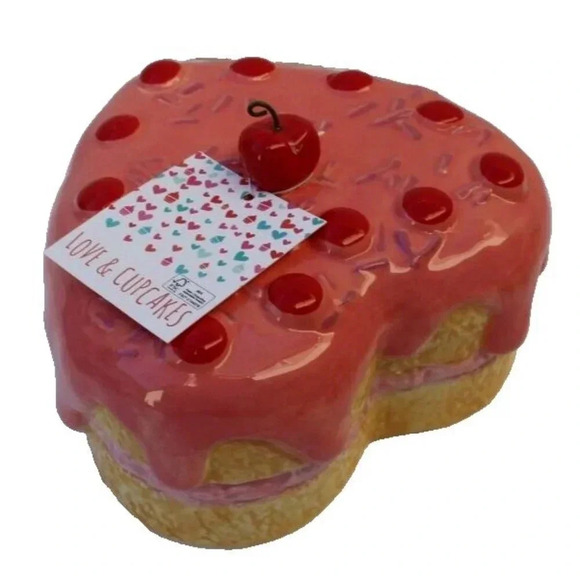 New Valentine's Day Heart Cherry Faux Cake Wall Hanging Holiday Love Decoration - Picture 2 of 3